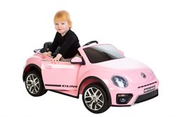 VW Beetle Dune 12V Pink med fjernbetjening og lædersæde